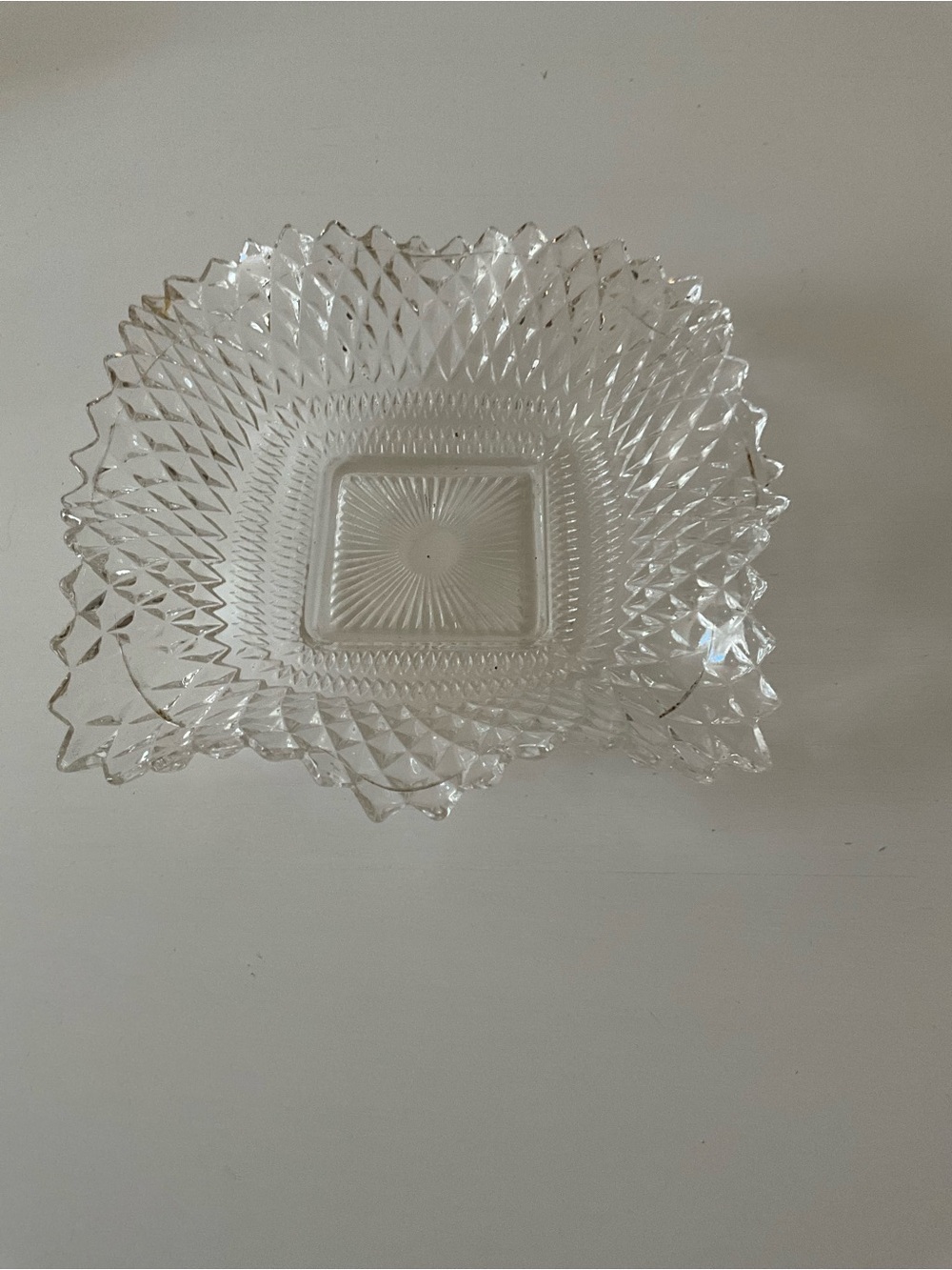 Clear Pressed Glass Decorative Bowl - Crystal-Look